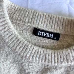 BTFBM Women's Long Sleeve Cream Dress